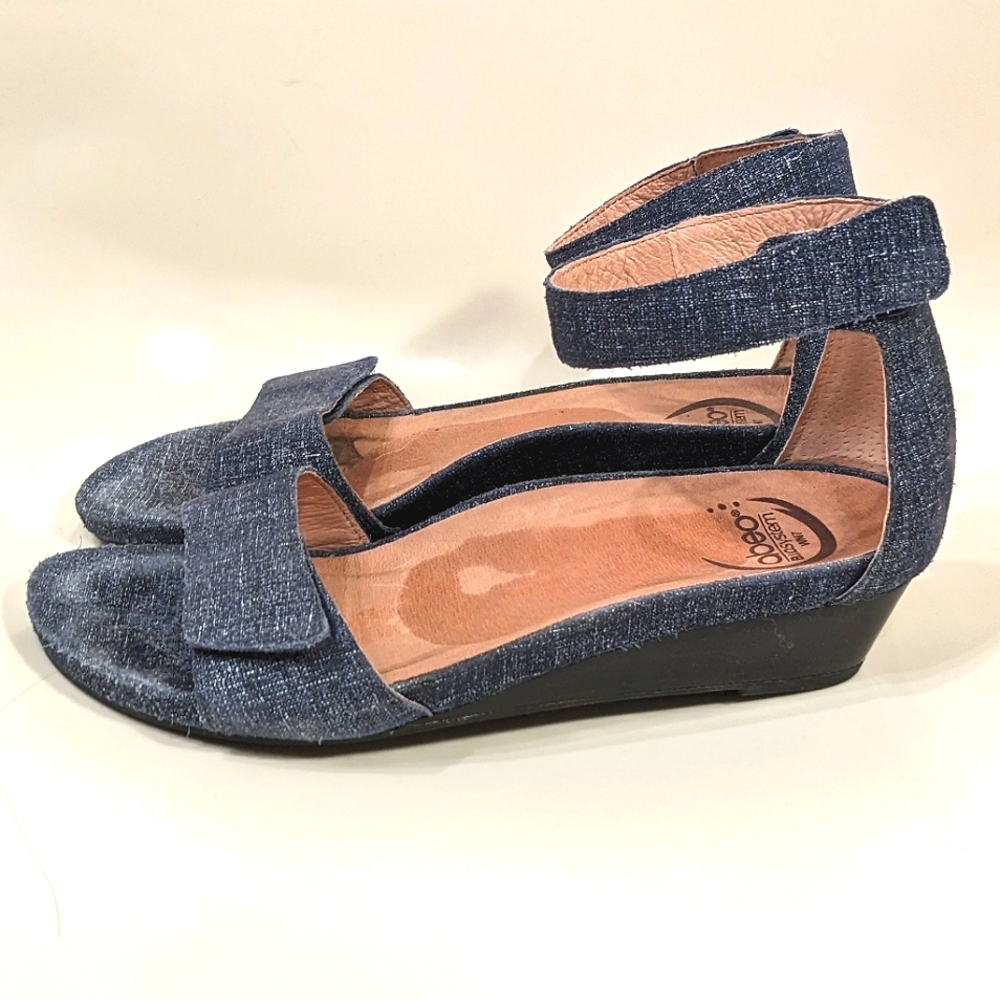 Abeo Blue Denim Ankle Strap Sandals